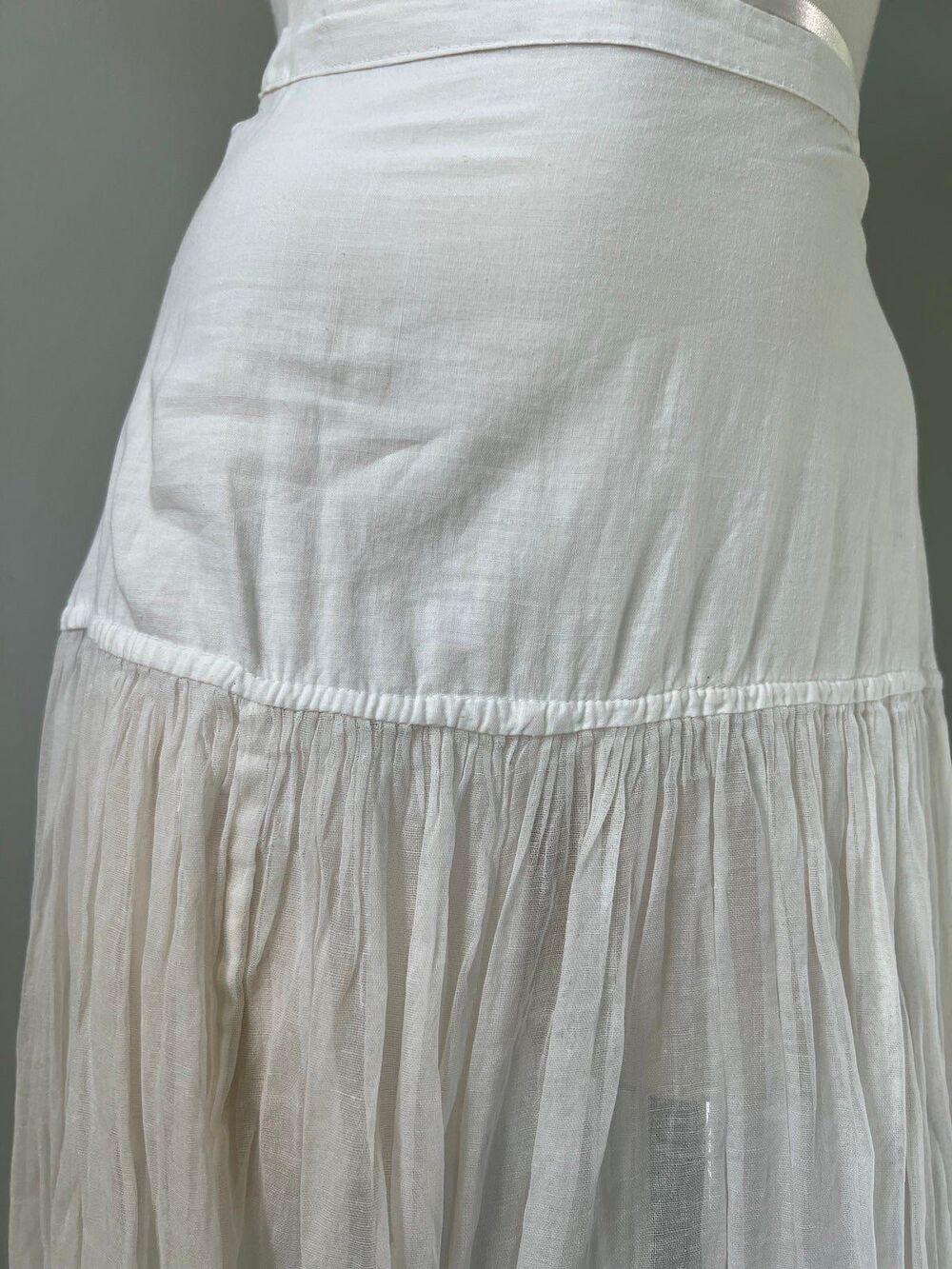 1960s Vintage Western Cowgirl Homespun Natural Cotton Skirt by Hoops My Dear - Picture 4 of 7